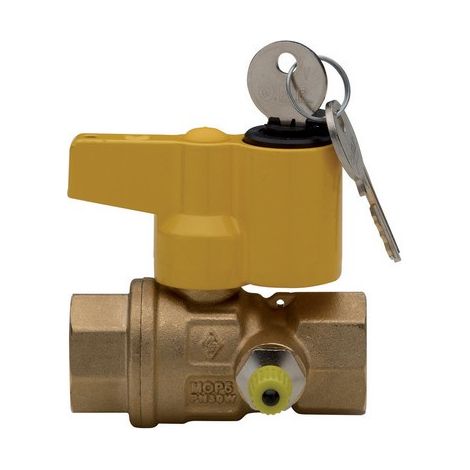 VALVOLA A SFERA PER GAS CON PUNTO PRESA PRESSIONE CON SERRATURA Misura: 3/4" DN 20