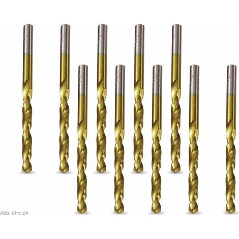 DAYTOOLS HSS-Spiralbohrer, titaniumbeschichtet, Ø 4,50 mm, 10 Stück