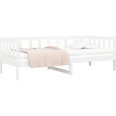 Sofá cama sin colchón madera maciza de pino blanco 90x190 cm vidaXL (1/4)