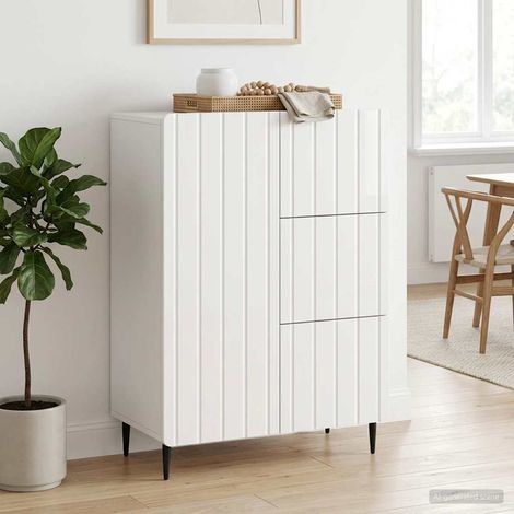 vidaXL Credenza Bianco Lucido 66 x 34,5 x 91,5 cm Legno (1/5)