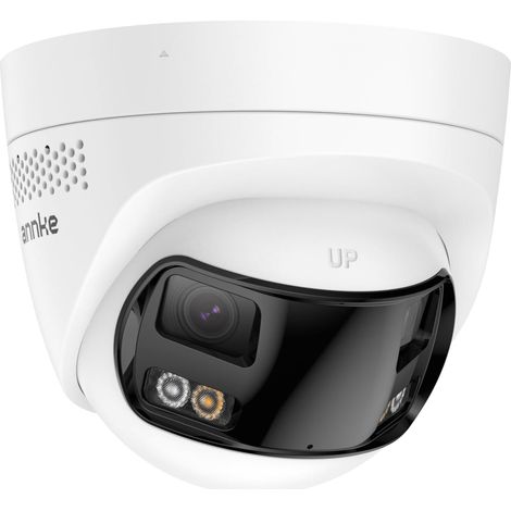 Caméra de Surveillance Extérieure POE à Double Objectif, Vue 180°, 6MP, Vision Nocturne Couleur, Détection Personne/Véhicule, Audio Bidirectionnel, Emplacement pour Carte SD (1/5)