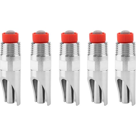 Lot de 5 abreuvoirs automatiques à tétine en acier inoxydable pour cochons, avec bouchon rouge et bec de canard (1/5)