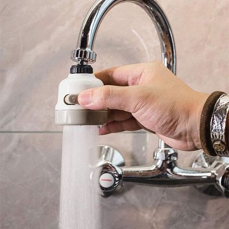 Tête de Robinet de Cuisine 360 ° Pivotant,Filtre de Buse Tête, 3 Modes Réglable,embout à économie d\'eau (Blanc) (1/4)