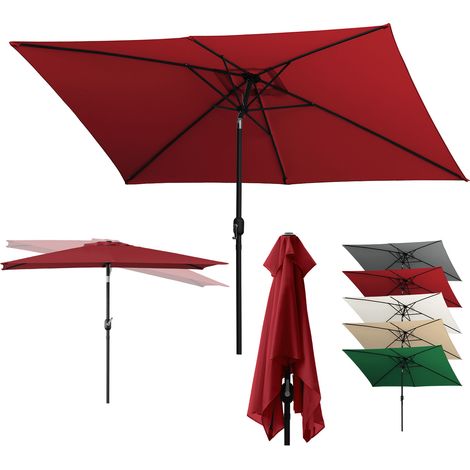 TolleTour Ombrellone rettangolare modulare 1,4 × 2,1 m – Ombrellone da balcone da assemblare, rosso