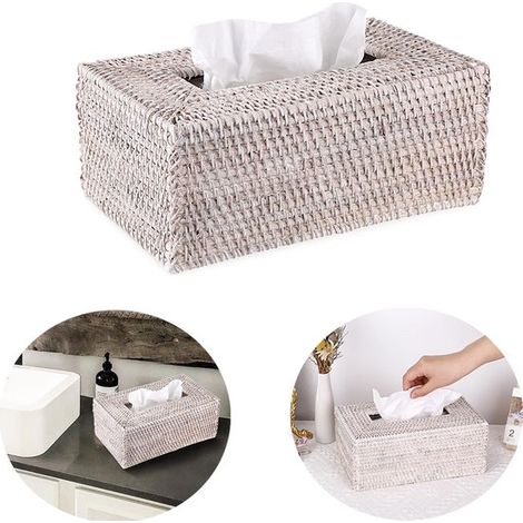 Porta fazzoletti, porta fazzoletti, rattan leggero, astuccio per fazzoletti, cestino porta fazzoletti, cestino porta fazzoletti (1/5)