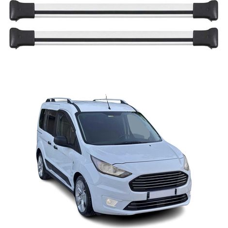 OMAC Barres de toit en aluminium pour Ford Connect II 2013-2021 – TÜV / DIN 75302:2019 – Charge max 75 kg – 2 barres Argent (1/4)