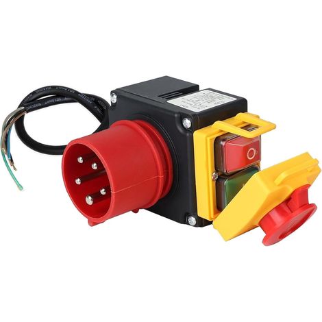 Machine Switch 400V 3 Phase 400V Electromagnetic Switch, Zero Voltage Switch, Waterproof Electromagnetic Switch with CEE Plug, Cable, Phase Inverter (1/5)
