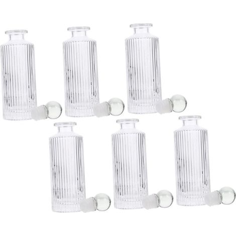 Flacon Diffuseur D'arômes en Verre 150 ML, Lot de 12 Set De Pièces, Flacon D'aromathérapie Transparent Bouchon Boule en Verre, Diffuseur D'essence pour Maison Et Bureau (1/5)