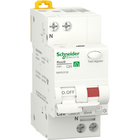 R9PDCF20 - Resi9 XP - Disjoncteur différentiel - 1P+N - 20A - 30mA - courbe C - Schneider Electric (1/4)
