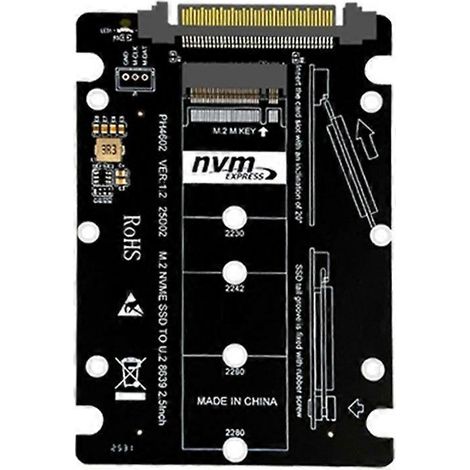 M.2 NVMe auf SFF-8639 U.2 PCIe 4.0 Gen4 Adapter, SFF-8639 U.2 auf NVMe M.2 Konverter, Gehäuse für M.2 NVMe SSD (1/5)