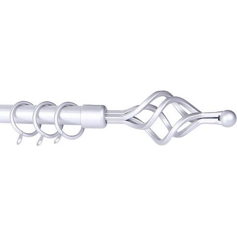 Scorritenda in acciaio estensibile argento Spiral Etruria - Estensibile da 71 cm a 122 cm