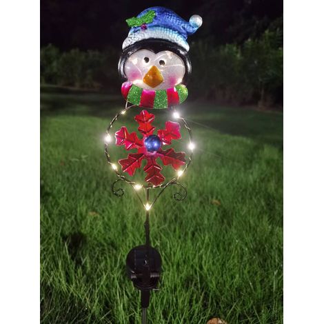 Guirlandes lumineuses de Noël pour jardin et villa, décoration extérieure, lampes à brancher au sol, nouveau kit amélioré bonhomme de neige, orignal, pingouin, lampes solaires (1/2)