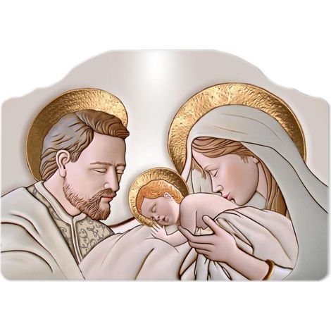 Quadro Decorativo da Parete Capezzale Sacra Famiglia Oro 50 x 70 cm