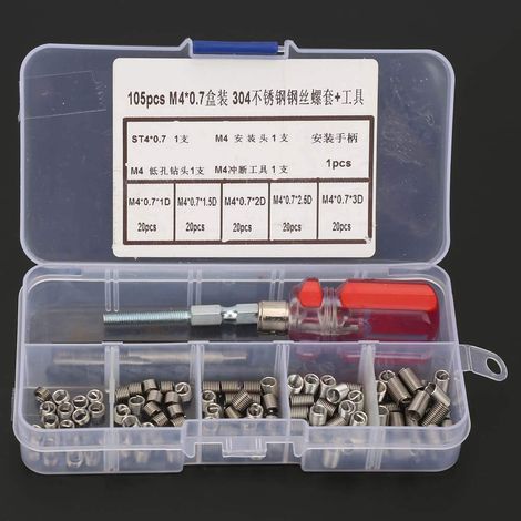 Jeu d'inserts filetés en acier inoxydable, kit d'outils de réparation (1/5)