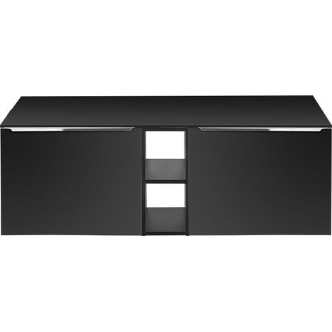 Doppelwaschtisch-Unterschrank 140cm, schwarz matt, PUEBLA-56-BLACK (1/5)