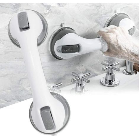 2x Poignées de Douche à Ventouse -enPlastique -Sans Pergage - Poignée deBaignoire Murale, Barres d'appui de Sallede Bain Antidérapante, Poignée de SécuritéPortable pour Enfants Person (1/4)