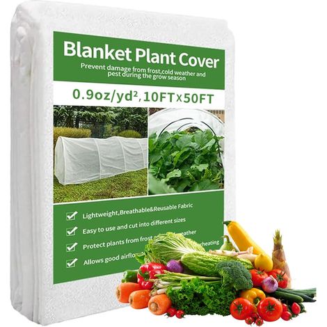 Toison non-tissée d'hiver pour plantes - Protection contre le gel - 2 x 10 m - Perméable à l'eau - Protection contre le froid et le vent - Filet de protection des plantes respirant et résistant aux UV (1/5)