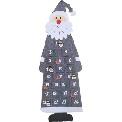 Calendrier De Lavent En Feutrine - Calendrier De Lavent De Noel Avec 24 Poches - Décoration Murale Pour Maison Bureau - 1 Pièce (1/5)