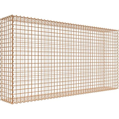 Gabiondeco - Gabion aspect rouille 200 cm x 100 cm x 30 cm (L x H x P). taille des mailles 5 x 5 cm. formation de rouille naturelle en cours - Made in Germany (1/3)