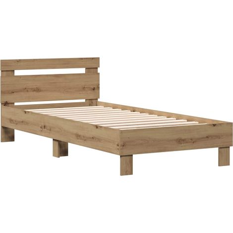 Lit simple,Lit adulte,Cadre de lit Chêne artisanal 90 x 200 cm Bois d'ingénierie CFW9875105 (1/5)