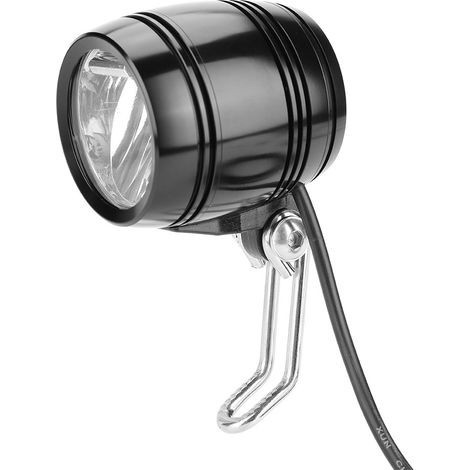 Phare avant LED en aluminium pour vélo électrique avec klaxon intégré (2 en 1) (noir) (1/5)