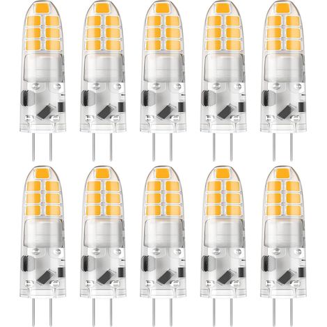 Ampoule LED G4, Blanc chaud 3000K, 2W, 200lm, 12V, Lot de 10 équivalent 20W halogène, Non-dimmable, Petite ampoule à économie d'énergie pour hottes/lustres (1/5)