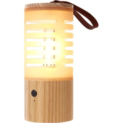 Lanterne portable de camping ou jardin - bois. 1500 mAh. portable. rechargeable - été / fête (1/5)