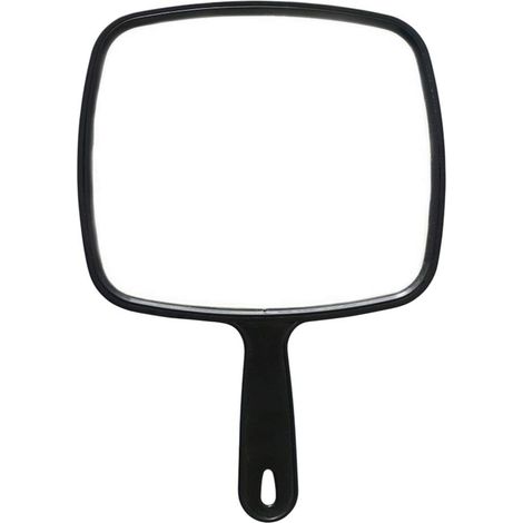 Miroir à main - Miroir à main pour salon de coiffure - Pour coiffeur et beauté - Pour coiffeurs et coiffeurs professionnels - Noir - Grand angle