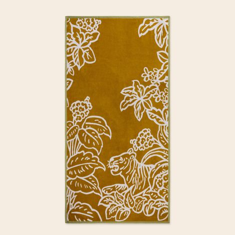 Drap de plage en Toucher velours motif jungle TIGRIS