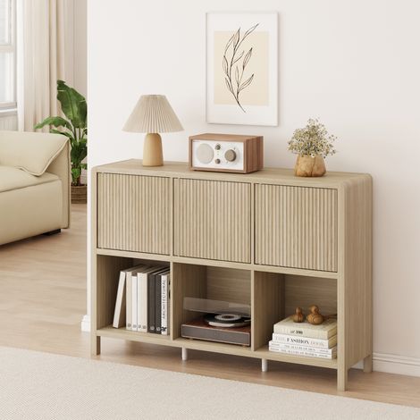 Sideboard Lukkodso 77x110x30 cm Eicheoptik [en.casa]