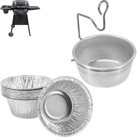 Lot de 10 Gobelets d'égouttement, Clip de Graisse, Doublures en Aluminium, pour Barbecue Charbroil, Kenmore, Masterbuilt (1/5)