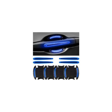 8 PCS Protection Anti-Rayures pour Poignée De Porte Voiture,Film Autocollant Poignée Portière Voiture,Autocollants 3D pour Poignée De Portière(Bleu) (1/5)