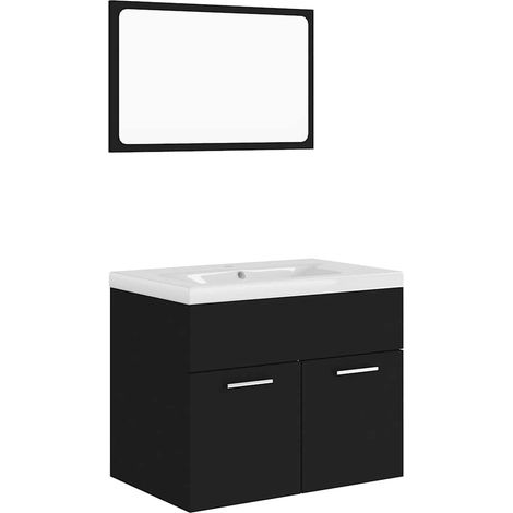 Set Mobili da Bagno Nero in Truciolato (1/5)