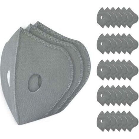 Lot de 30 filtres de rechange pour masque, tissu soufflé au charbon actif, filtre de rechange à 5 couches, réutilisable, masque anti-poussière respirant, adapté au travail du bois, taille universelle (1/4)