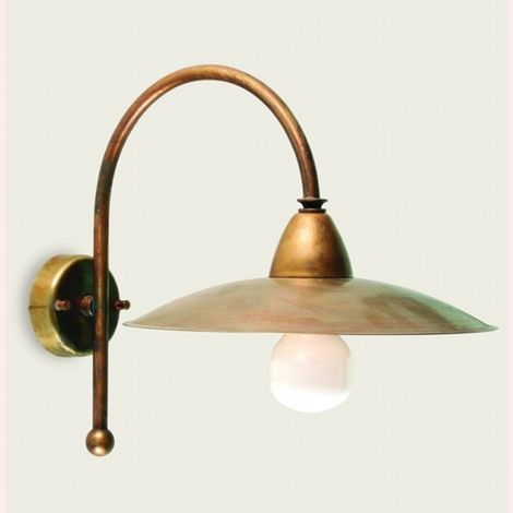 Applique esterno rustico lampadari bartalini crisgo ab25 e27 led ottone lampada parete (1/4)
