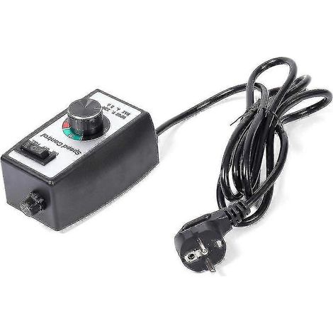 Variateur de vitesse de moteur à variation continue 230 V avec prise européenne, interrupteur de régulation de ventilateur et variateur d'intensité (1/4)