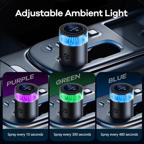 1 Diffuseur d'arômes, humidificateur ultrasonique, désodorisant automatique, pour voiture et maison (1/5)