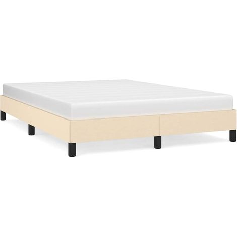 Maison Exclusive - Cadre de lit sans matelas crème 140x190 cm tissu (1/5)