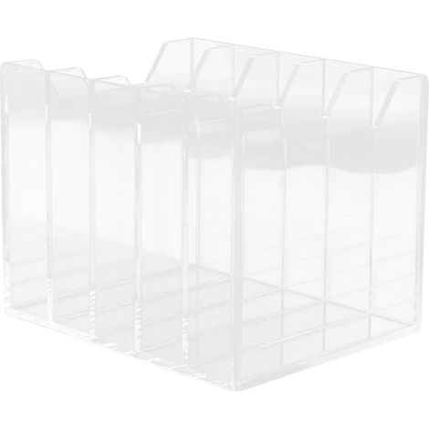 Organizador de escritorio para teléfonos, caja de almacenamiento con compartimentos transparentes para aulas y oficinas, almacenamiento práctico para accesorios y suministros. (1/5)