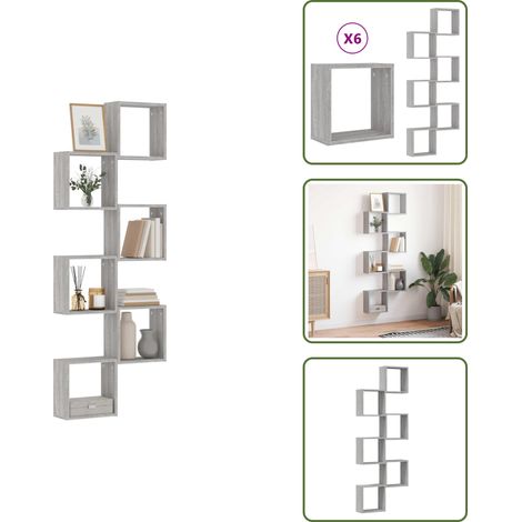 vidaXL Würfelregale 6 Stk. Grau Sonoma 30x15x30 cm (1/5)