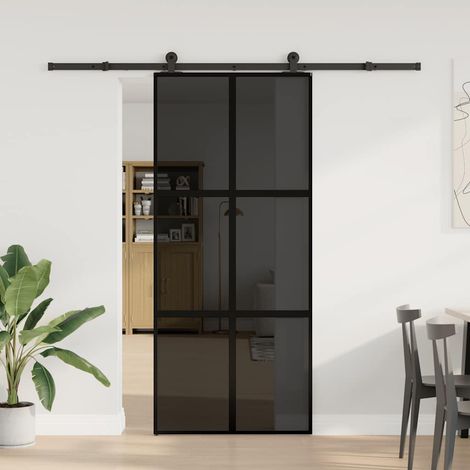 Maison Exclusive - Schiebetür mit Beschlag 90x205 cm Hartglas & A