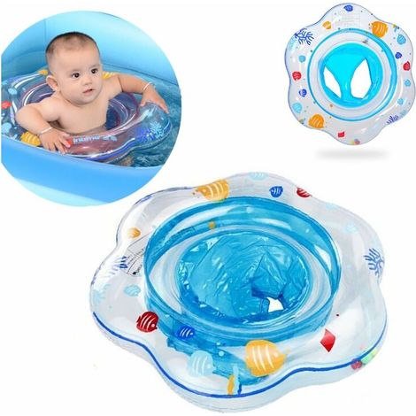 DEESSE SHOP - Anneau de siège de flotteur de natation gonflable pour bébé enfant chaise de bain d'aide à la sécurité des tout-petits pour les enfants de 3 mois à 3 ans (bleu) (1/5)