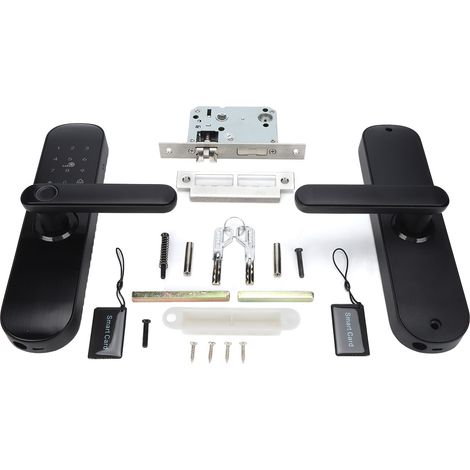 Serrure Connectée Intelligente Étanche 5-en-1 Empreinte Carte Code Clé App pour Porte Aluminium Verre Balcon Maison Sécurisée (1/4)