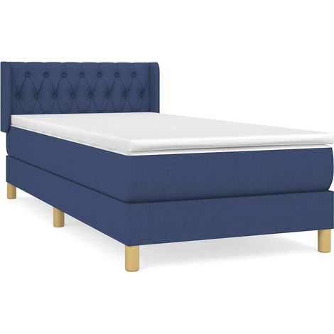 Maison Exclusive - Boxspringbett mit Matratze Blau 100x200 cm Sto (1/5)
