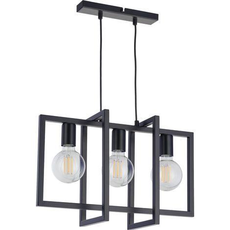 Lampada a sospensione loft geometrica nera Eden 3xE27 Sigma