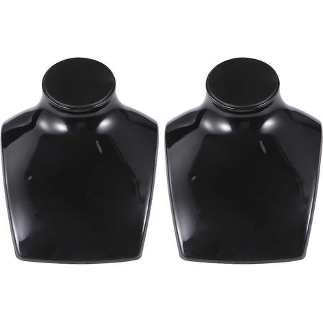Présentoir à bijoux, présentoir mannequin pour colliers, ensemble noir de 4 pièces (1/5)