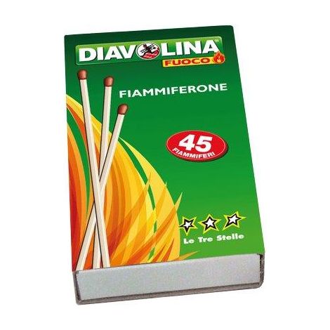 FIAMMIFERI LUNGHI DIAVOLINA - MM 100 CF=10XPZ 45- 1 confezioni
