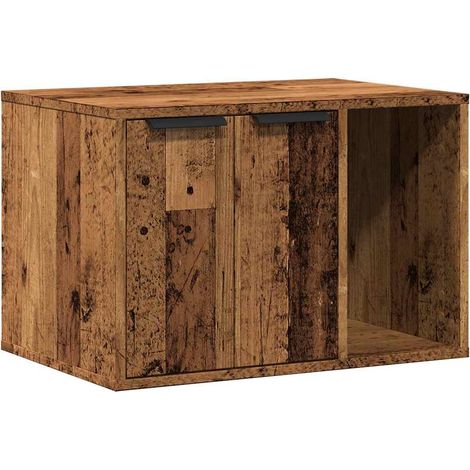 Mueble arenero para gatos madera envejecida 60x40x40 cm vidaXL (1/5)