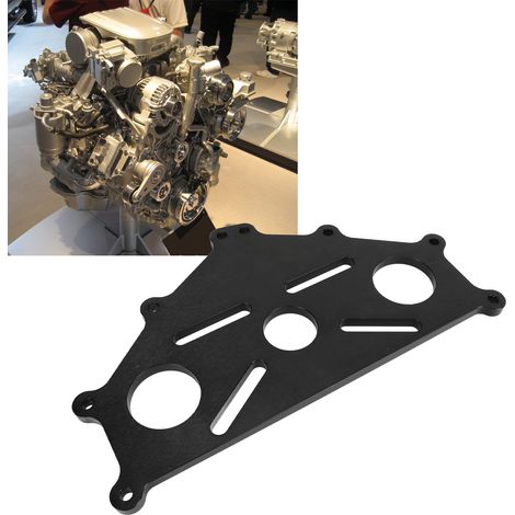 Hochleistungs-Motorhalterungsadapterplatte für Chevy LS1 BBC SBC LS Duramax Motoren, schwarz (extrem langlebig) (1/5)