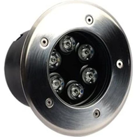 Spot LED encastré extérieur 6 W IP65 lumière blanche, transformateur intégré, idéal pour allées et terrasses (1/5)